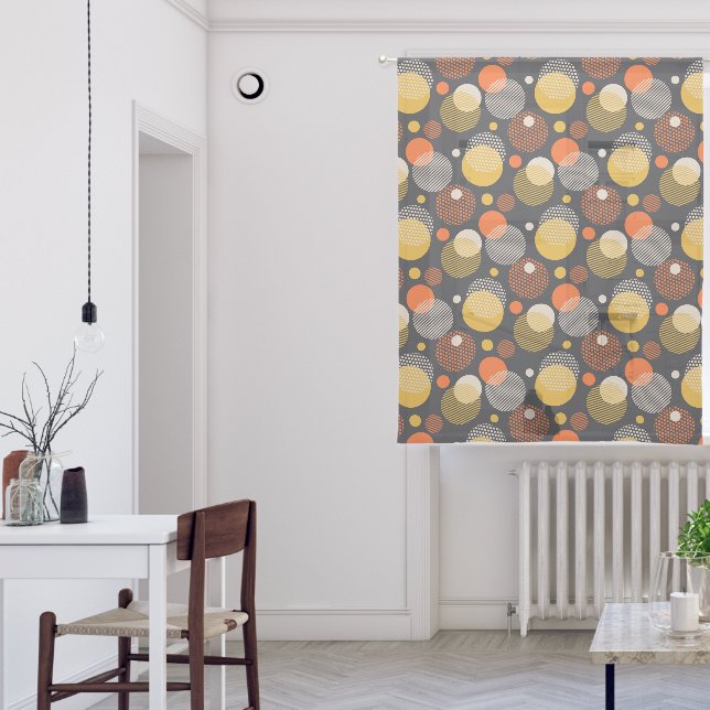 Polka Dot Stripe Pattern Sheer Curtains (Living Room)