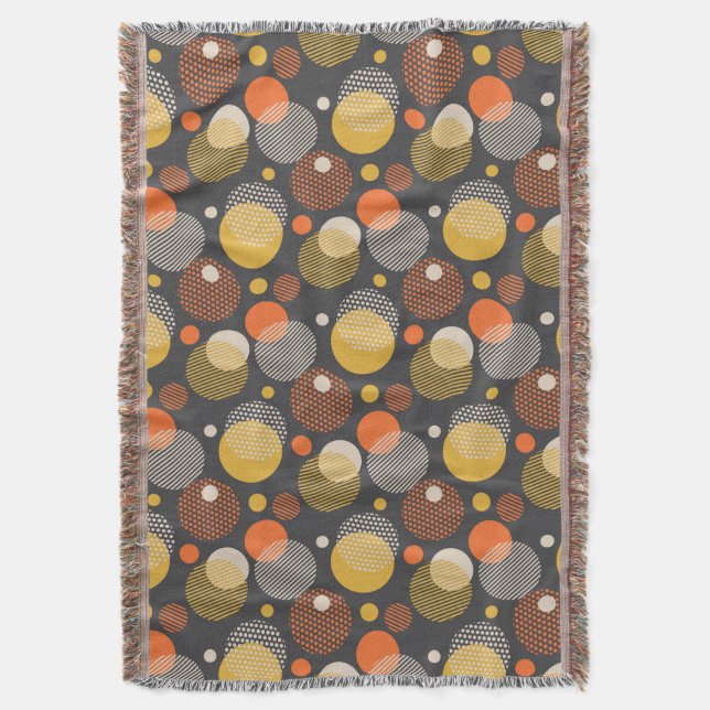 Polka Dot Stripe Pattern Throw Blanket (Front Vertical)