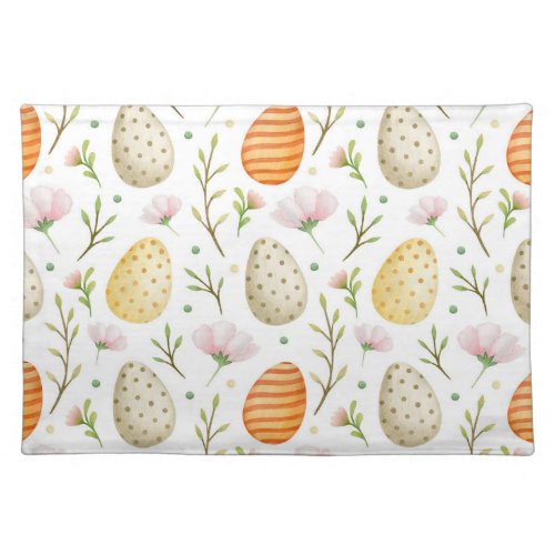 Polka Dot  Stripe Watercolor Easter Egg Gift Cloth Placemat