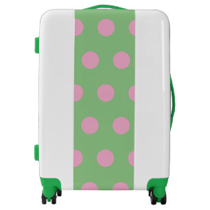 Polka Dot Suitcase (Sage Green & Pastel Pink)