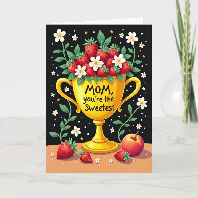 Polka Dot Sweetest Mom Card (Front)