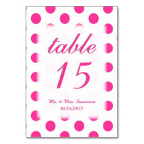 Polka Dot Table Numbers with Name and Date