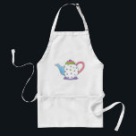 Polka Dot Tea Party Afternoon Tea Pot Teapot Adult Apron<br><div class="desc">Features an original marker illustration of a pastel-colored teapot. Perfect for tea time!

Lots of additional illustrations are also available from this shop. Don't see what you're looking for? Need help with customization? Contact Rebecca to have something designed just for you!</div>