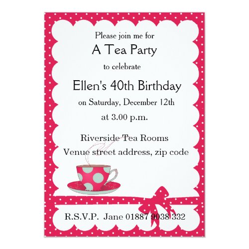 Polka Dot Tea Party Invitation