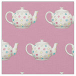 Polka Dot Tea Pot Pink Fabric