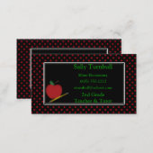 Polka Dot Teacher & Apple Business Card (Front/Back)
