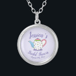 Polka Dot Teapot Afternoon Tea Bridal Baby Shower Silver Plated Necklace<br><div class="desc">Design features an original illustration of a pastel polka dot teapot. Ideal for a bridal shower, baby shower, birthday party or afternoon tea. This tea themed illustration is also available on other products, including coordinating party products and decor. Don't see what you're looking for? Need help with customization? Contact Rebecca...</div>