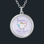 Polka Dot Teapot Afternoon Tea Bridal Baby Shower Silver Plated Necklace<br><div class="desc">Design features an original illustration of a pastel polka dot teapot. Ideal for a bridal shower, baby shower, birthday party or afternoon tea. This tea themed illustration is also available on other products, including coordinating party products and decor. Don't see what you're looking for? Need help with customization? Contact Rebecca...</div>
