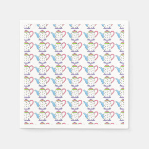 Polka Dot Teapot Afternoon Tea Party Bridal Shower Napkins