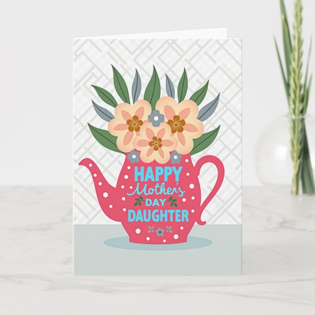 Polka Dot Teapot Mothers Day Card (Front)