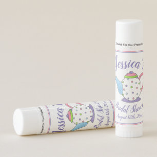 Polka Dot Teapot Tea Party Bridal Baby Shower Lip Balm