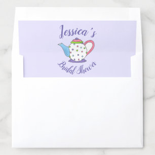 Polka Dot Teapot Tea Party Bridal Shower Envelope Liner