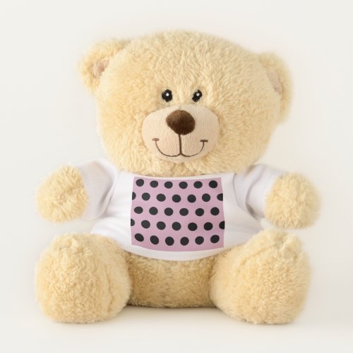 Polka Dot Teddy Bear Pink  Black