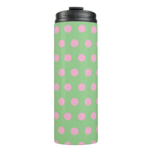 Polka Dot Thermal Tumbler (Sage Green & Pink)