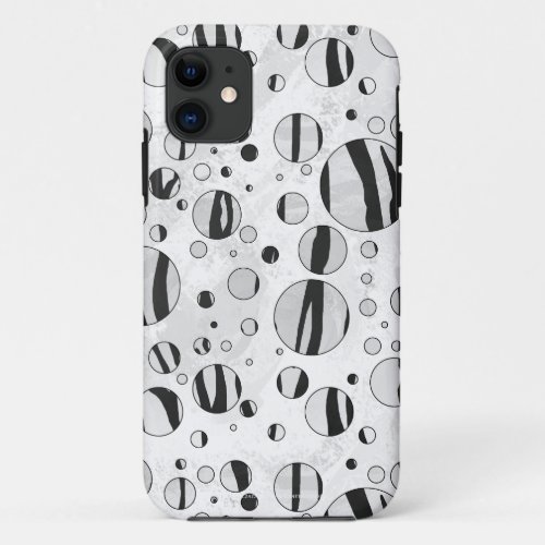 Polka Dot Tiger Black and White Print iPhone 11 Case