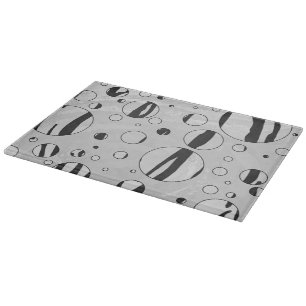 Polka Dot Tiger Black and White Print Cutting Board
