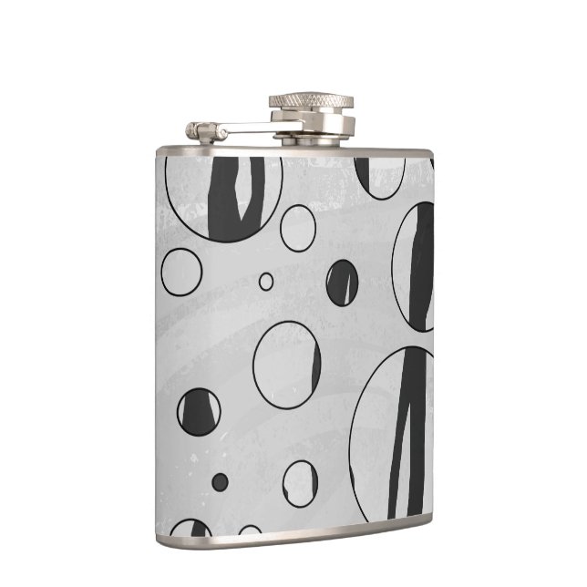 Polka Dot Tiger Black and White Print Flask (Right)