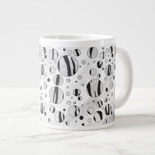 Polka Dot Tiger Black and White Print Large Coffee Mug