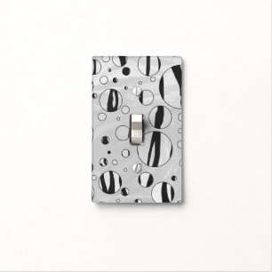 Polka Dot Tiger Black and White Print Light Switch Cover