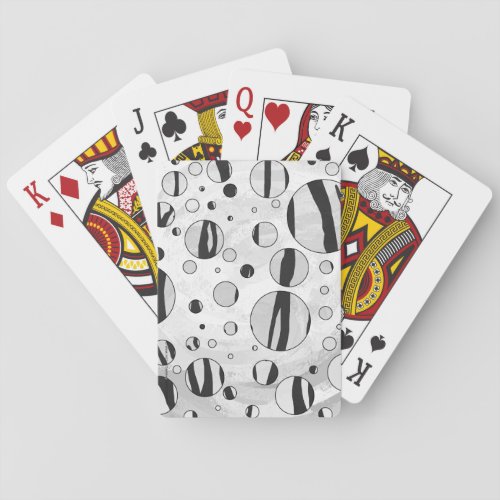 Polka Dot Tiger Black and White Print Poker Cards