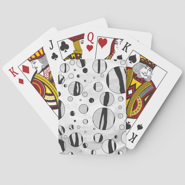 Polka Dot Tiger Black and White Print Poker Cards (Back)