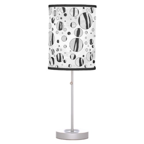 Polka Dot Tiger Black and White Print Table Lamp