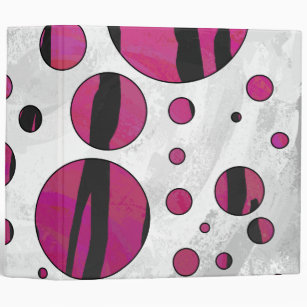 Polka Dot Tiger Hot Pink and Black Print Binder