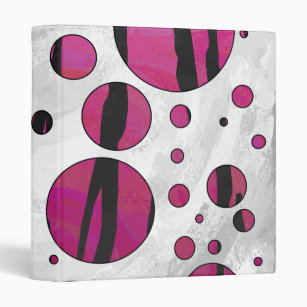 Polka Dot Tiger Hot Pink and Black Print Binder