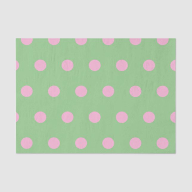 Polka Dot Tissue Paper (Sage Green & Pastel Pink) (Front)