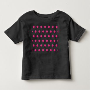 Polka Dot Toddler's T-Shirt (Black & Neon Pink)