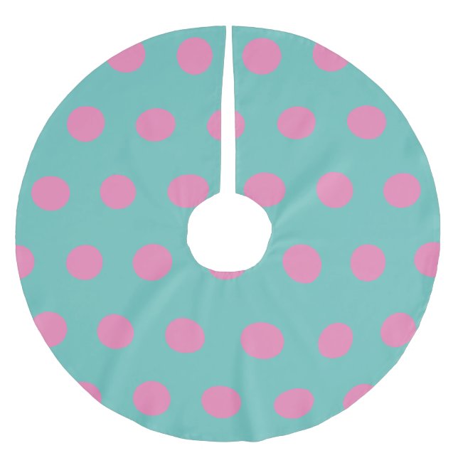 Polka Dot Tree Skirt (Aqua & Pink) (Front)