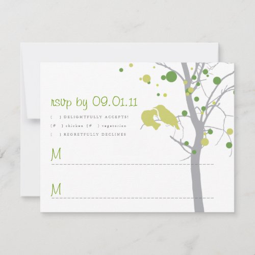 Polka Dot Tree with Love Birds RSVP