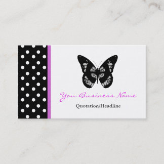 Polka Dot Trimmed Butterfly Business Card