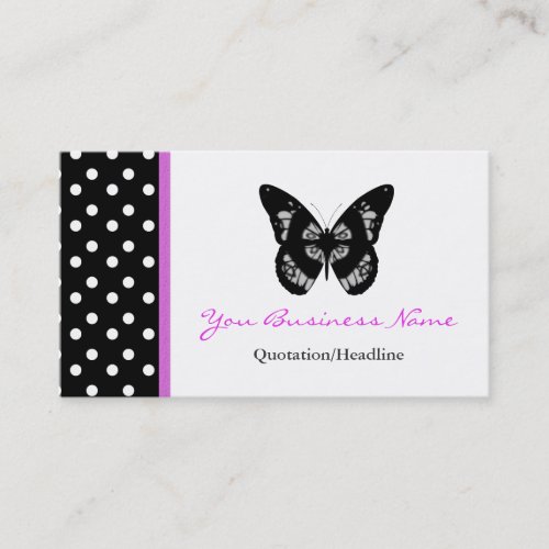 Polka Dot Trimmed Butterfly Business Card