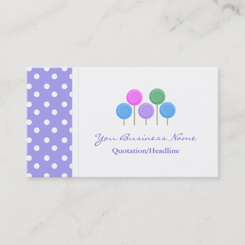 Polka Dot Trimmed Candy Business Cards