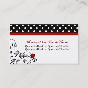 Polka Dot Trimmed Lady Bug Business Cards by SayItNow at Zazzle