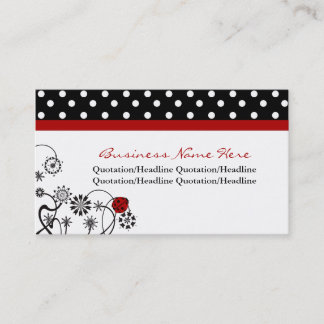 Polka Dot Trimmed Lady Bug Business Cards