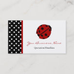 Polka Dot Trimmed Lady Bug Business Cards at Zazzle