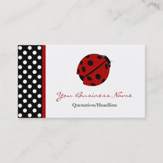 Polka Dot Trimmed Lady Bug Business Cards