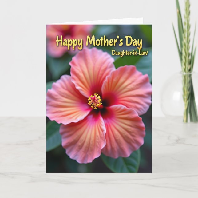 Polka Dot Tropical Bloom Note Card (Front)