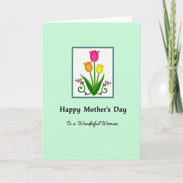 Polka Dot Tulip Mothers Day Card (Front)