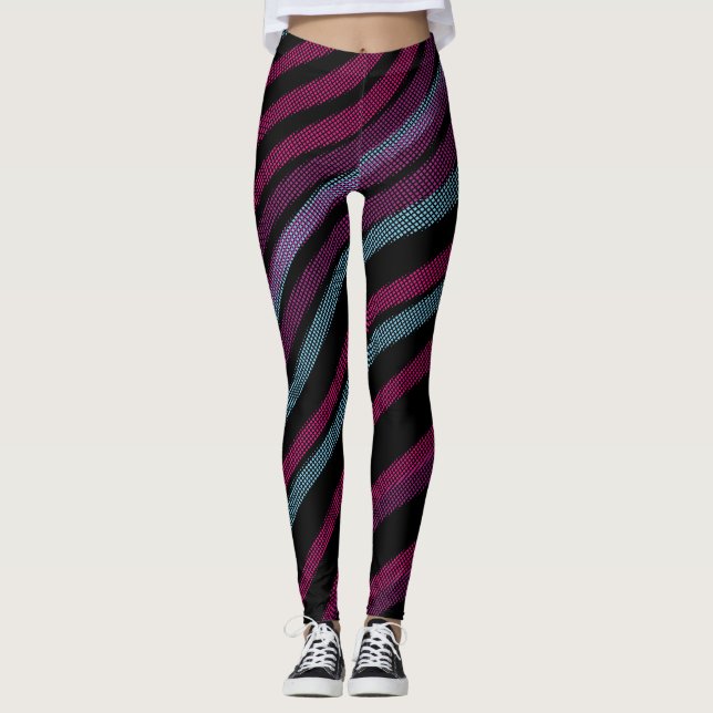 Polka Dot universal GYM running black design Leggings (Front)