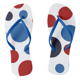 Polka-Dot USA Patriotic Flip Flops