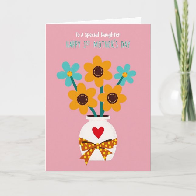 Polka Dot Vase Occasion Card (Front)