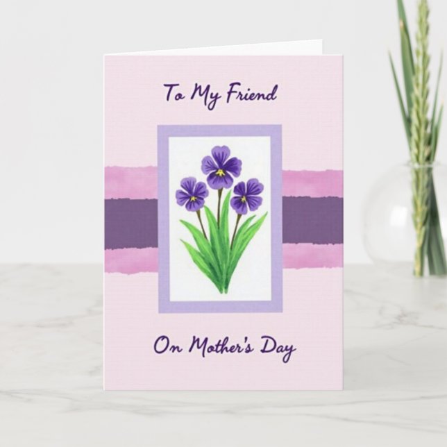 Polka Dot Violet Blossom Card (Front)