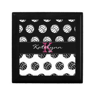Polka Dot Volleyball Custom Monogram Keepsake Box