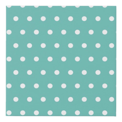 Polka Dot Wall Art Aqua  White