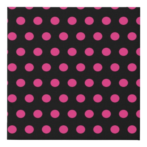 Polka Dot Wall Art Black  Neon Pink