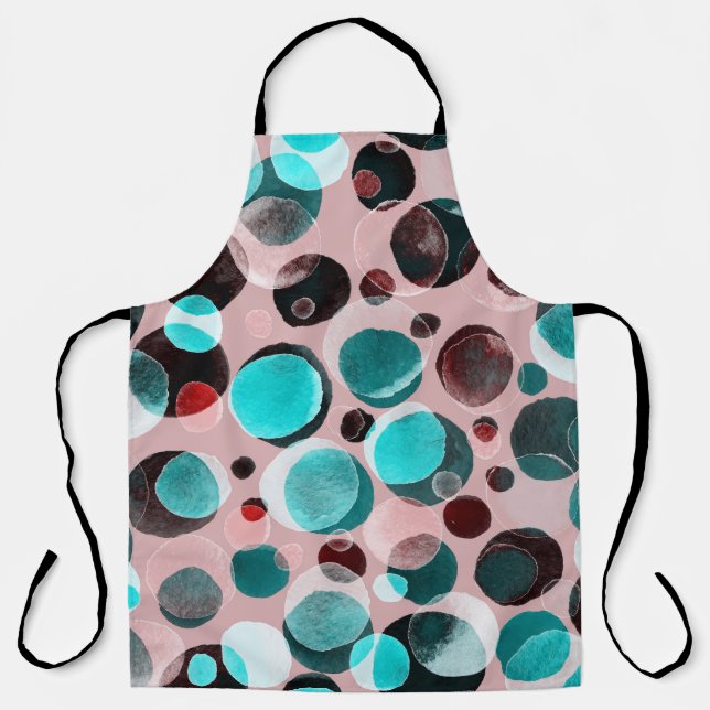 Polka dot watercolor, abstract pattern. apron (Front)