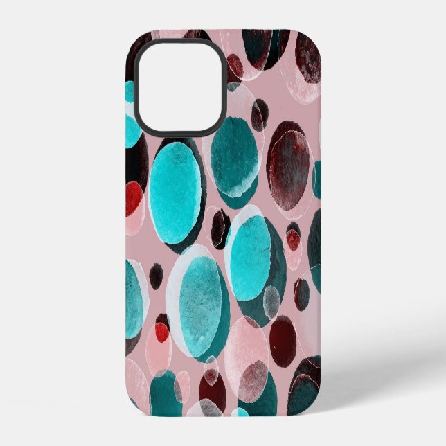 Polka dot watercolor, abstract pattern. iphone case (Back)